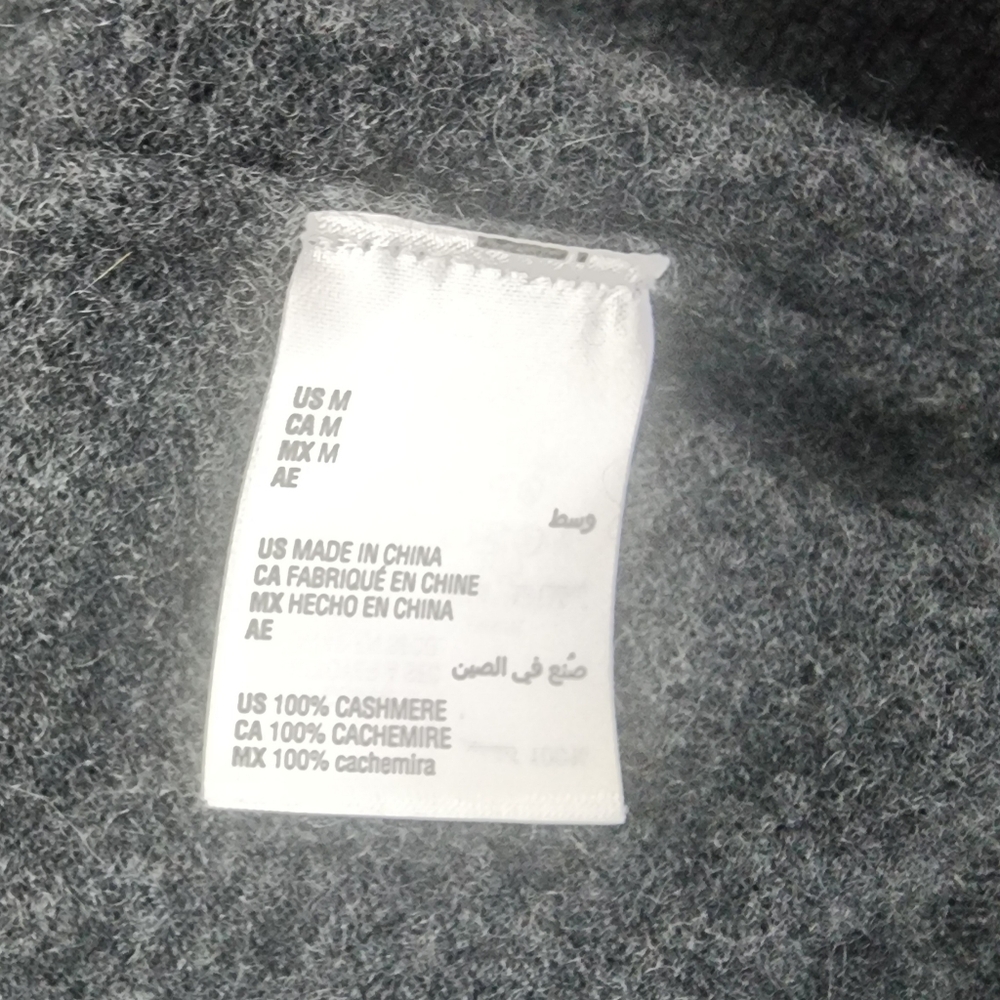 Club Room Dark Gray Cashmere Button Up Sweater, Womens Medium - Picture 6 of 7